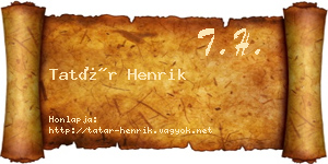 Tatár Henrik névjegykártya