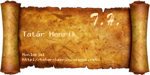 Tatár Henrik névjegykártya